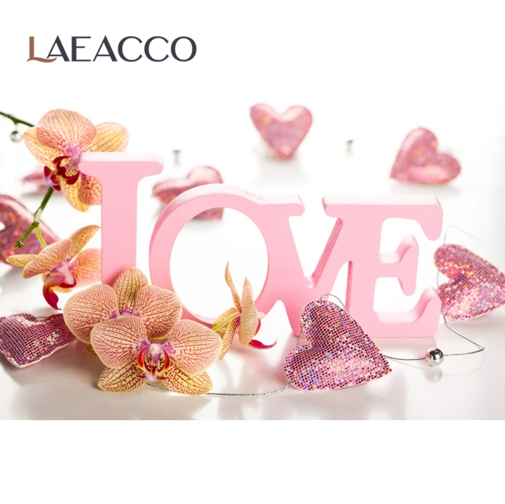 Laeacco พื้นหลังภาพวันวาเลนไทน์ Love Heart ดอกไม้เด็กทารกถ่ายภาพฉากหลังสำหรับ Photo Studio