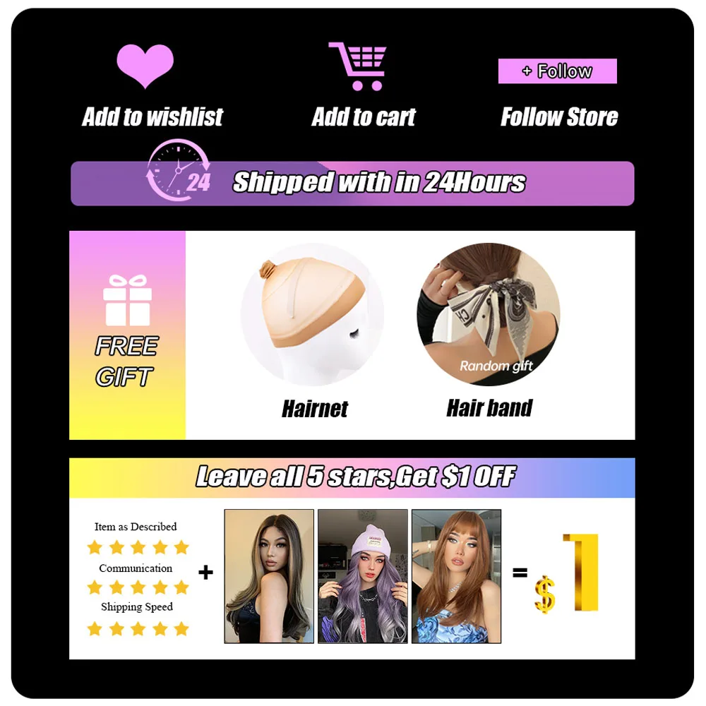 HENRY MARGU Ombre Brown Platinum Blonde Long Straight Wig Natural Daily Lolita Synthetic Wig with Bangs for Women Heat Resistant