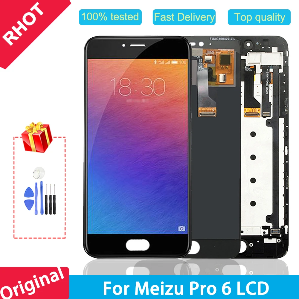 

5.2" Original Super AMOLED LCD Display for MEIZU Pro 6 LCD touch screen digitizer assembly For MEIZU Pro6 LCD Display