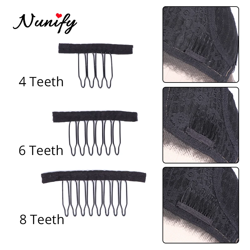 

Nunify Black Clips For Hair Extensions Stainless Steel Wig Accessories Hair Wig Cap Combs For Extensions With Lace For Wig Cap