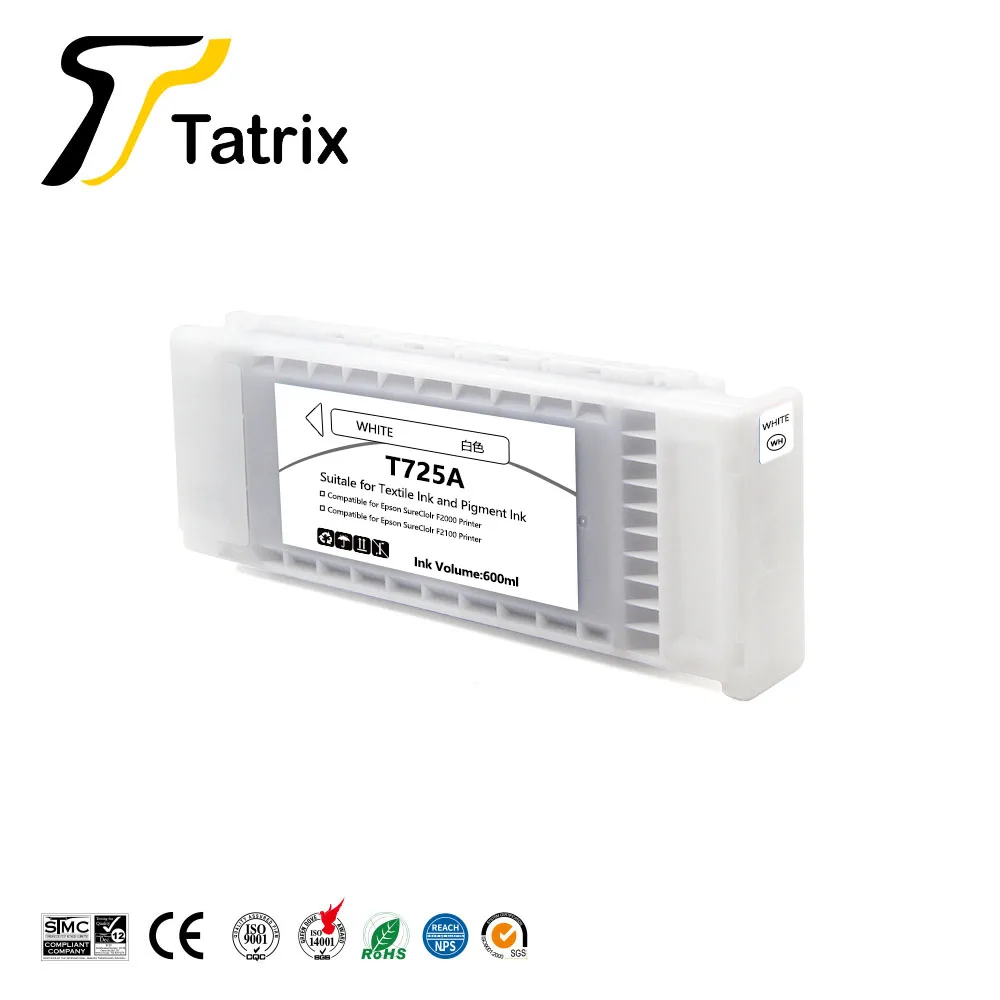 Imagem -04 - Tatrix T7251-t7254 T725a Tinta Têxtil Premium Cor Compatível Cartucho de Tinta para Epson Surecolor Sc-f2000 F2000 F2100 Impressora