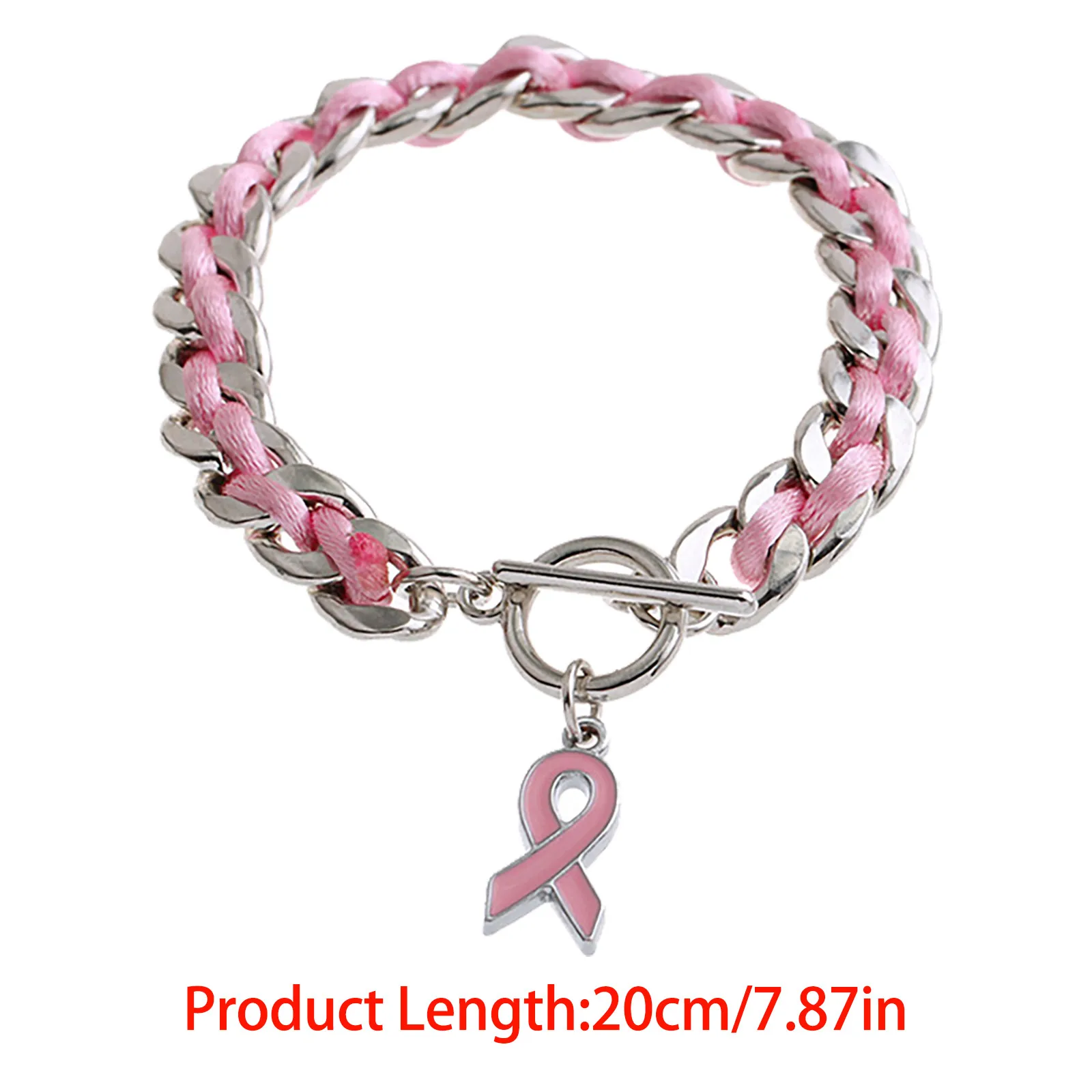 Breast Cancer Awareness Hope Bracelet For Women Pink Ribbon charm Braided Love Rope Wrap Bangle Fashion Bracelet Gift 2021