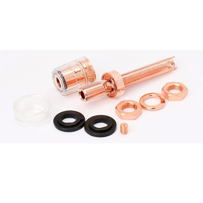 Enchufe de altavoz de cobre puro, conector Banana CMC 858-CU-R para amplificador de Audio de alta gama, Conector de Terminal de altavoz, toma de poste de unión