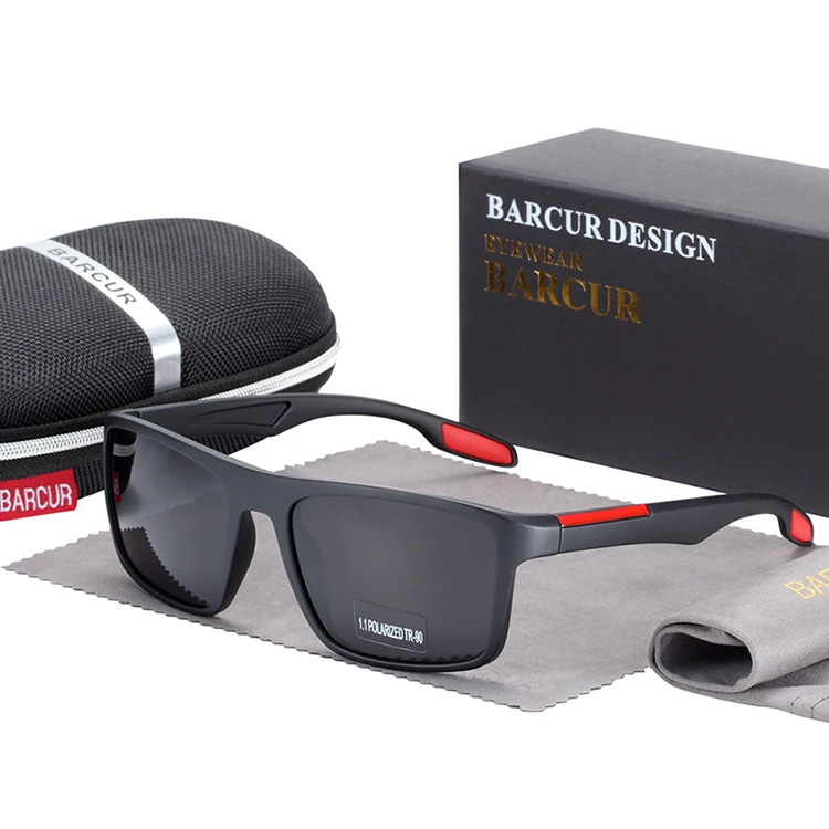 BARCUR Marke Sonnenbrille Männer TR90 Rahmen Ultraleicht Polarisierte Vintage Sonnenbrille Für Frauen Platz Brillen UV400 Schutz – Detail 13