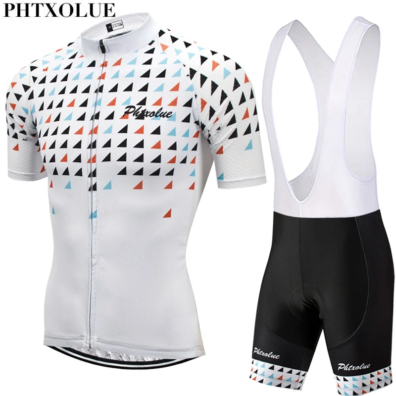 Phtxolue 2020 Cycling Set Men Cycling Clothing Bike Clothing Breathable Anti-UV Bicycle Wear Kit Suit Cycling Jersey Sets