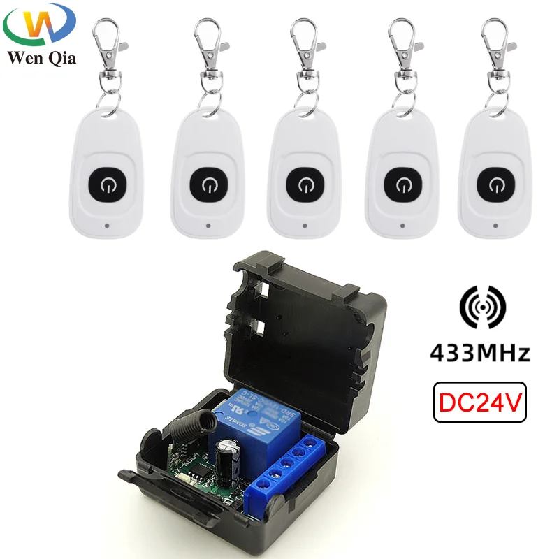 433Mhz Universal Wireless Remote Control Switch DC 24V 10A 1CH Relay Receiver Module and transmitter For Garage/electronic door