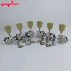 1 SET GUYKER Tuning Pegs Deluxe Vintage Style Guitar Machine Heads Locking String Tuners for Lespaul Guitar Chrome/ Nickel