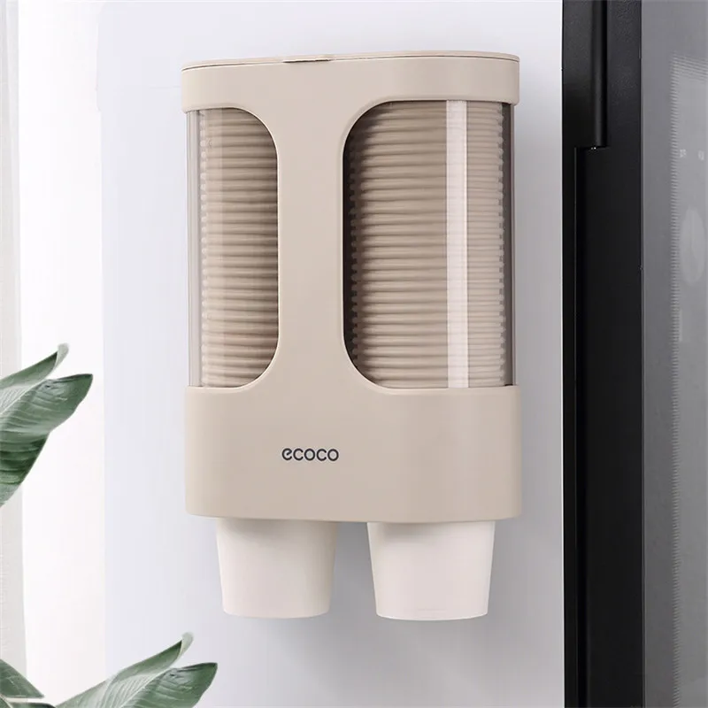 

New Fashion Drinking Machine Paper Cup Holder Living Room Simple Visual Double Barrel Disposable Paper Cup Collector Kitchen