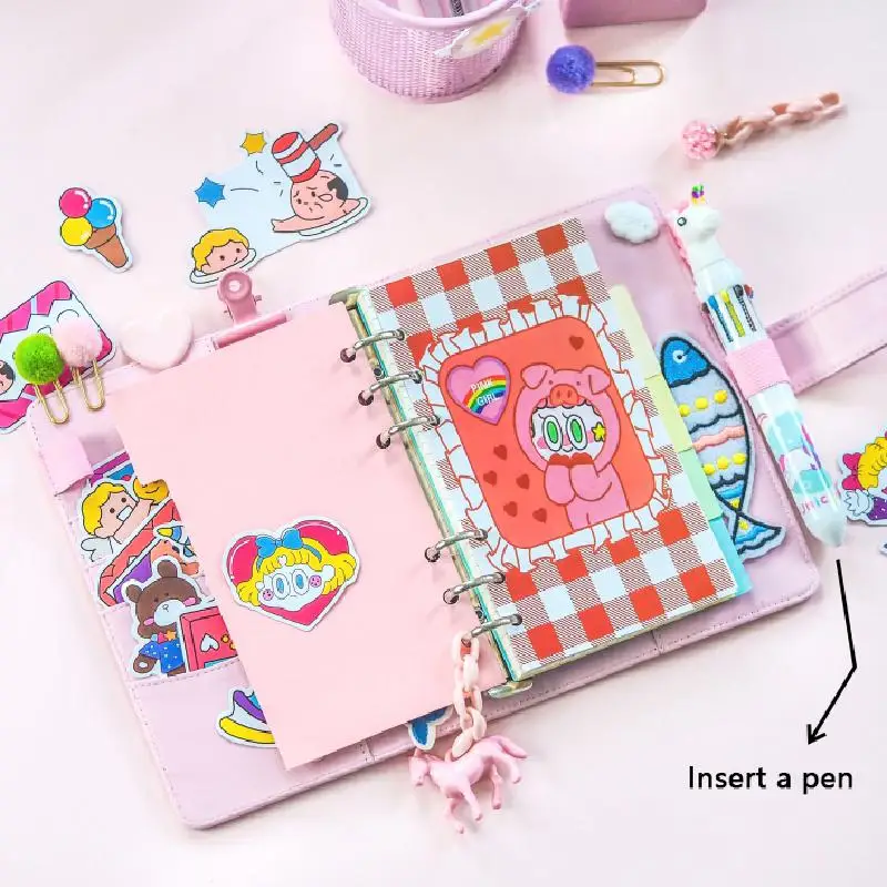 Girl New Diary Cute Cartoon Diy A6 Notebook Diy Girl Heart Account Diary Plan Notebook Korean Loose-leaf Girl Heart Notebook