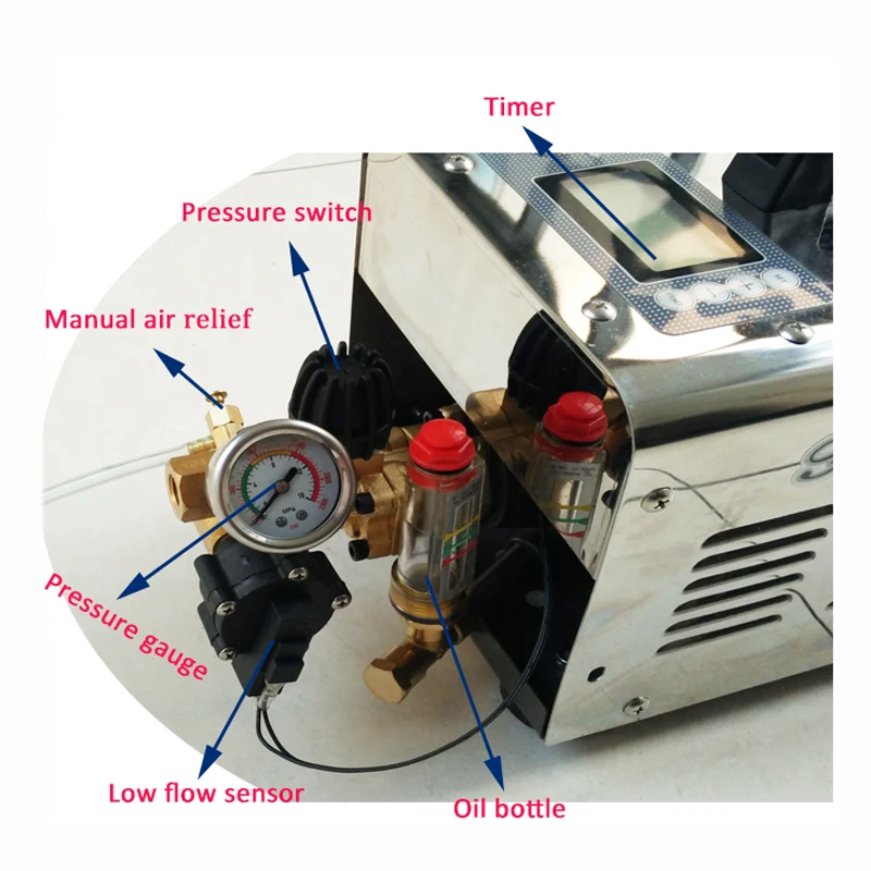 Imagem -05 - Máquina de Névoa o com Temporizador de Água 20 Peças Latão Bocais Nebulização Sistema Refrigeração Kit Bomba Eletrólica de Alta Pressã l