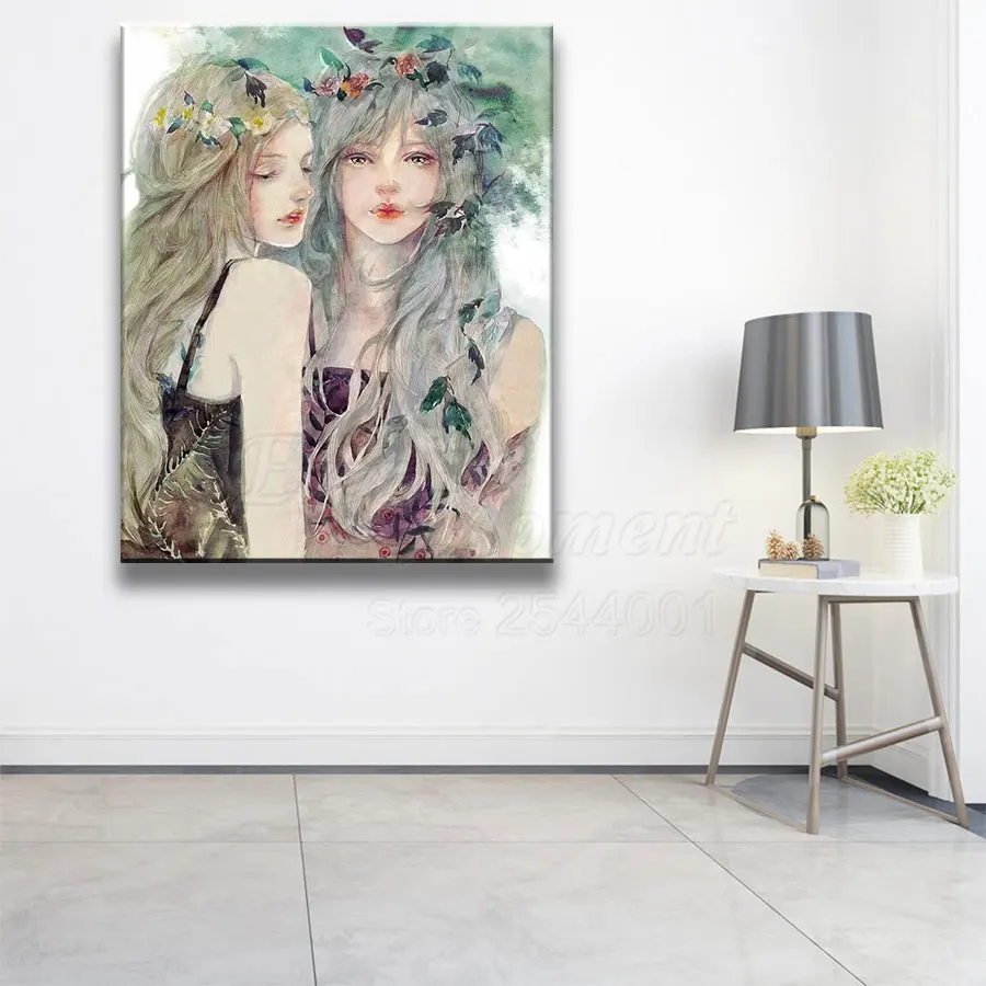 Ever Moment Diamond Painting Girl Flower Full Square Drill Diamond Embroidery Art Handmade Home Living Roome Decoraction ASF2108