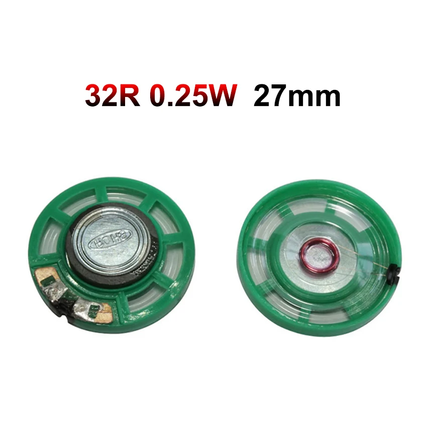 JCD 2PCS 8 Ohm 0,25 W 0,5 W 16/32Ohm Horn Lautsprecher 8R 16R 32R 20mm 21mm 23mm 27mm 29mm 36mm 40mm Durchmesser Lautsprecher