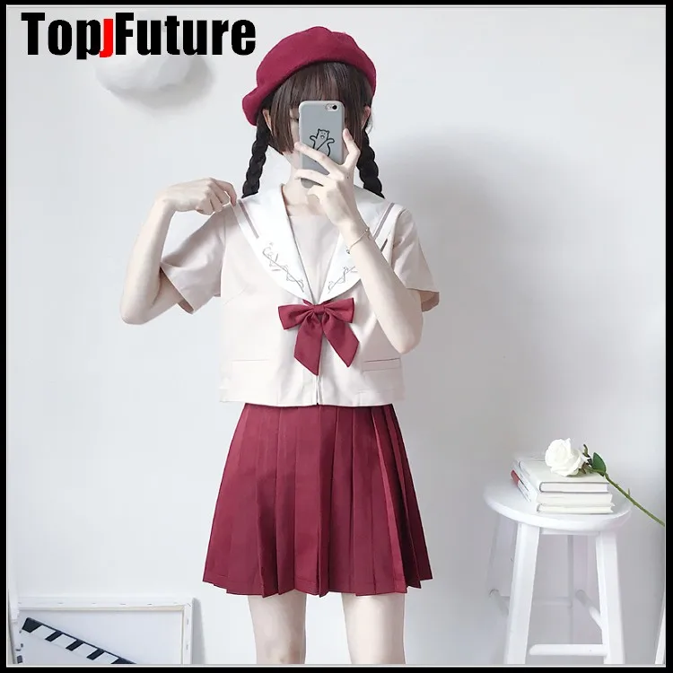 Mädchen ERSTE LIEBE DARK RED CHRISTMAS PARTY sailor anzug Japanischen abteilung JK uniform akademischen stil student uniform klasse anzug