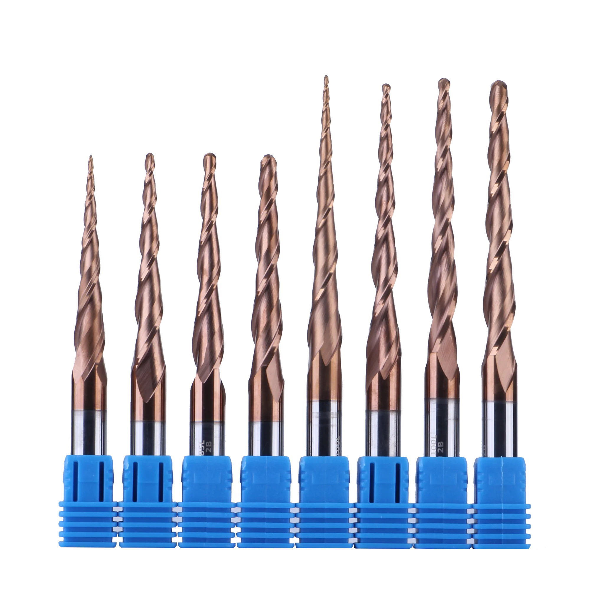 UCHEER 4/6mm Taper Ball Nose End Mill Spiral  Router Bit Solid Carbide Coated Cone CNC Milling Cutter Woodworking Engraving Bit