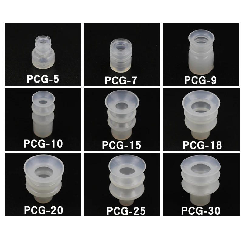 ملحقات الروبوت الهوائية والصناعية أسود أبيض PCG-05 09 12 15 18 20 30 40 مناور فراغ تشاك فوهة شفط الكؤوس