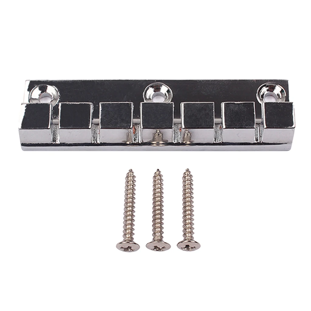 Chrome Finish 6 String Guitar Bridge with Mounting Screws Metal Stopbar Tailpiece for Electric Guitar Parts