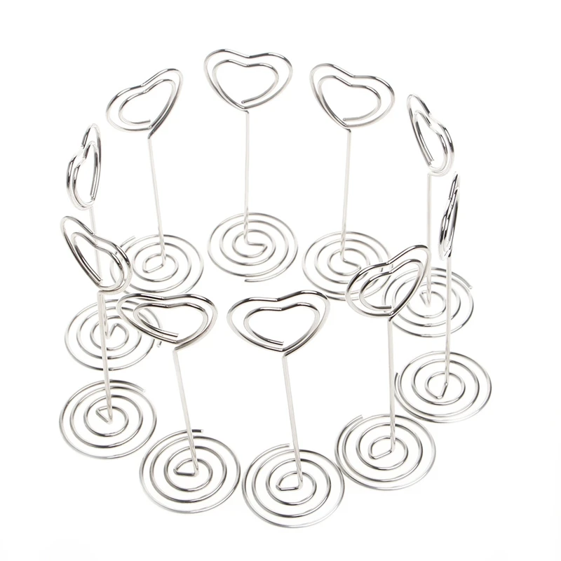 

2025 New 10Pcs Wedding Favors Place Card Holder Table Photo Memo Number Name Clips Base