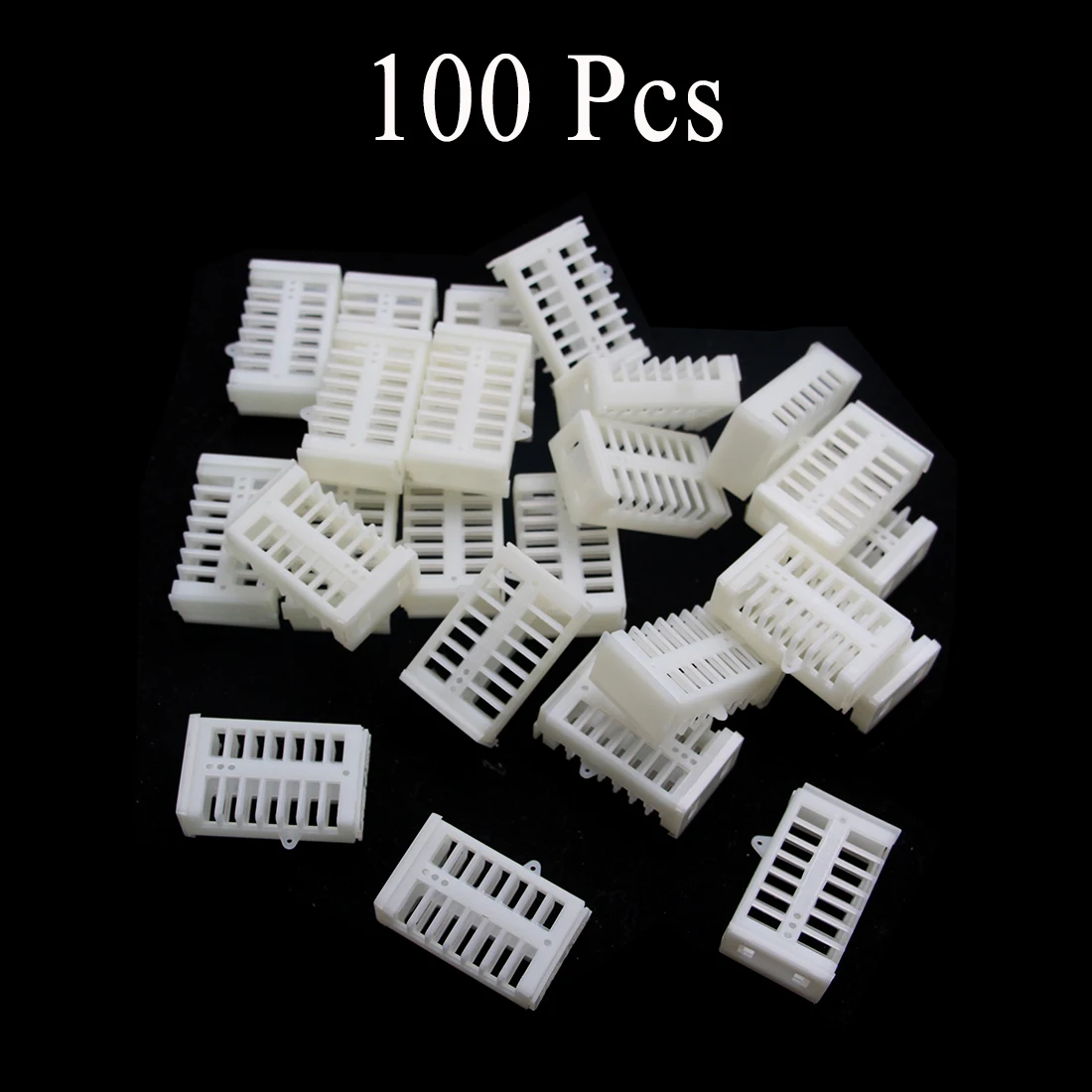 

100PCS Wholesale Pulling Type Bee Farm Rearing Cage Imprison Introduction Virgin Queen Cap Box Beekeeping Tools Supplies