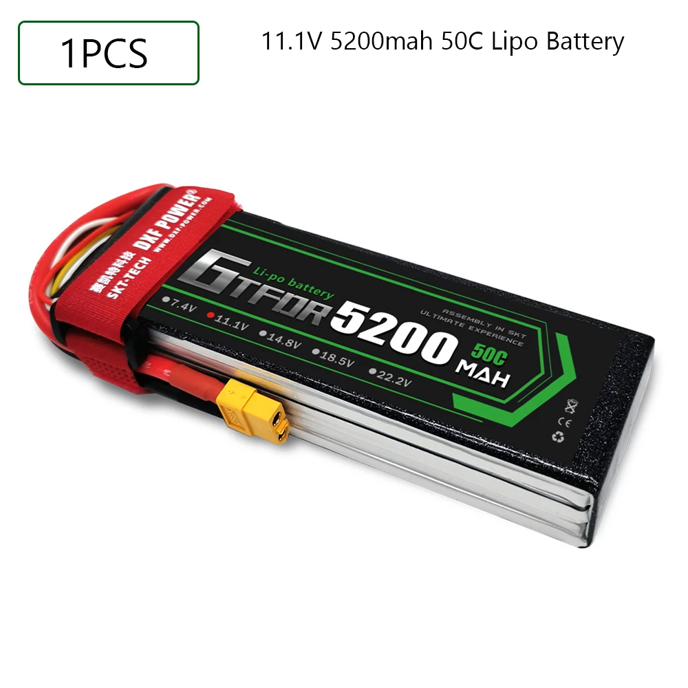 GTFDR 3S 11.1V 5200mah 50C-100C Lipo Battery 3S XT60 T Deans XT90 EC5 For FPV Drone Airplane Car Racing Truck Boat RC Parts