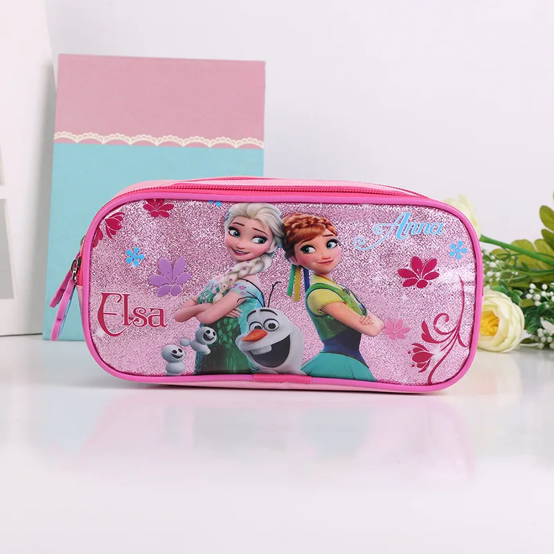 Disney Frozen Cute Pencil Case Cartoon Colorful Stationery Box Multicolor Large Capacity Waterproof Handbag Learning Gift