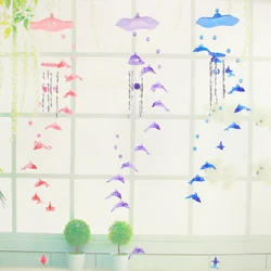 Plastic Wind Chimes Humming Bird dolphin Wind Chimes Bells Metal Tube Hanging Wall Home Car Outdoor garden Decoration 70cm