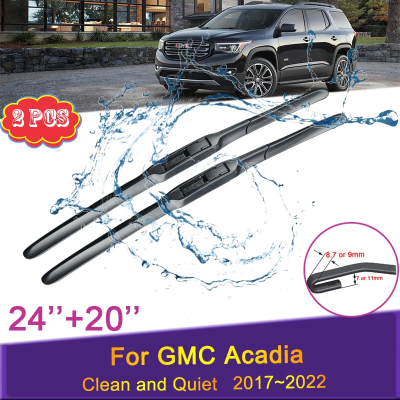 

Car Wiper Blades for GMC Acadia 2017 2018 2019~2022 Model Front Windshield Frameless Snow Scraping Durable Rubber Accessories