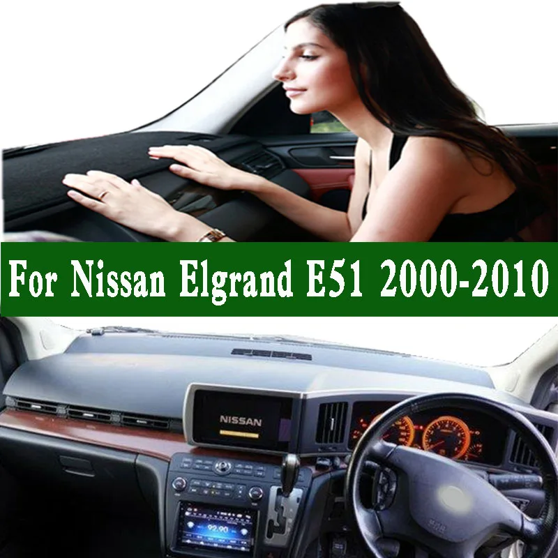 For Nissan Elgrand E51 2000-2010 Non-slip Sun Shade Dash Mat Dashboard Dashmat Instrument Pad Anti-Dirt Proof Ornaments