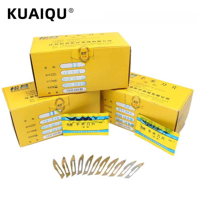 KUAIQU Disposable Scalpel Surgical Blade DIY Cutting Tool PCB Repair Tools Used In Plant/ Animals blades