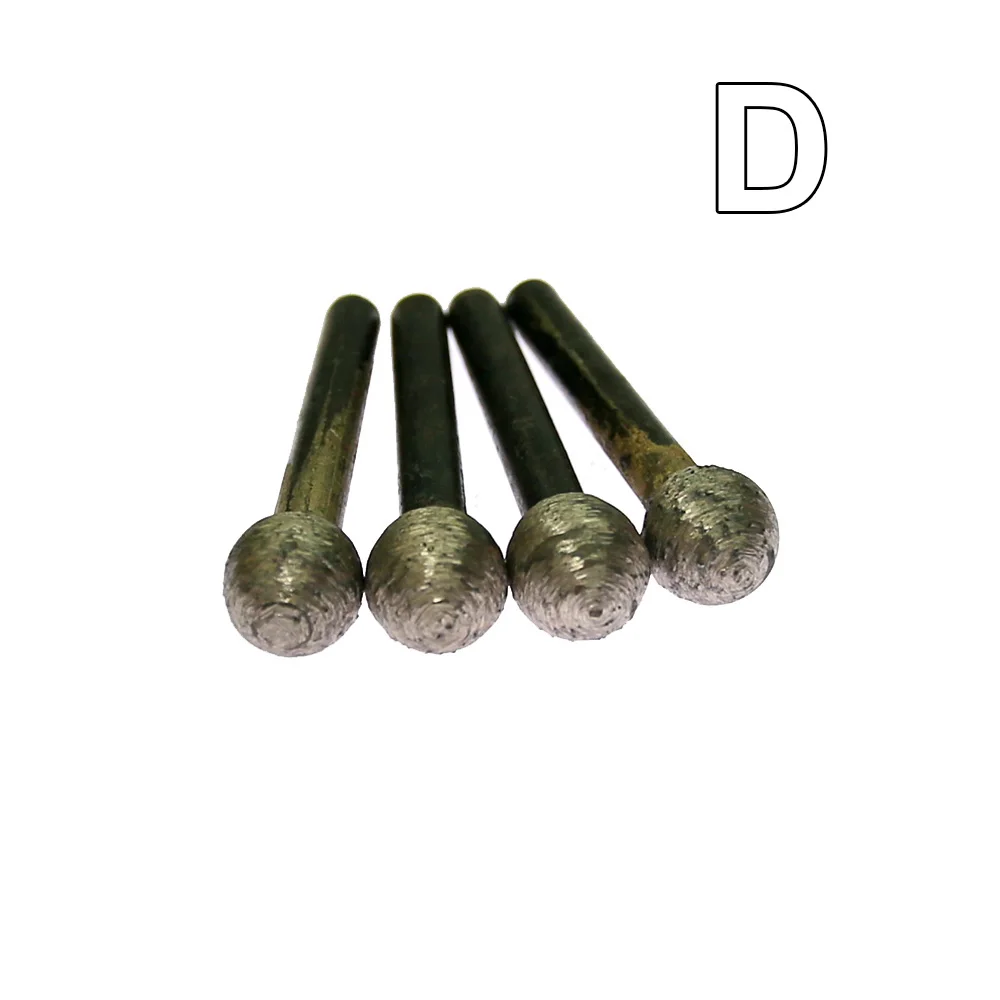 4 pieces OD12-25mm*6mm Sintered Diamond Mounted Grinding Point Stone Engraving Carving Grinding Head