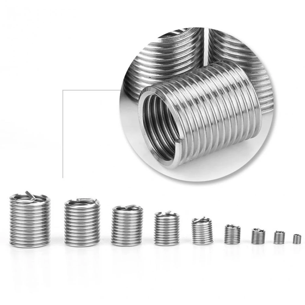 240Pcs Stainless Steel Threaded Insert Wire Screw Sleeve Thread Repair Insert Kit Coiled Wire helical screw thread repair tool