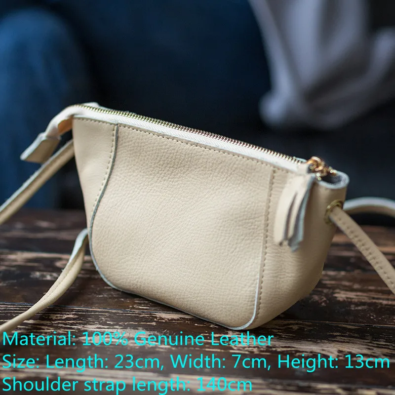 Casual Brand Crossbody Bags Women Small Genuine Leather Shoulder Messenger Bags For Girls Hobos Zipper Bolsas Ladies Phone Purse