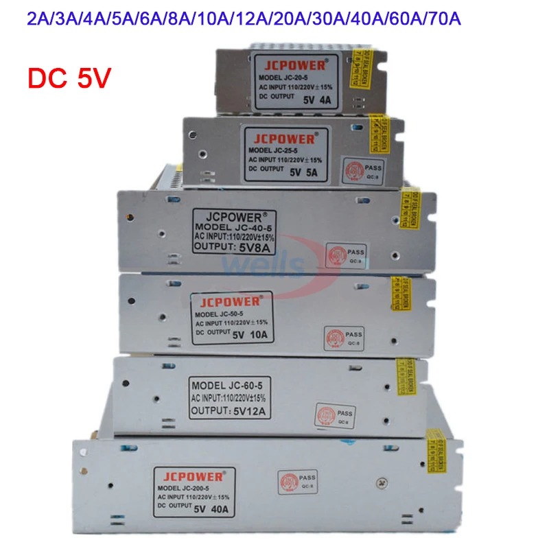 led strip switching power supply transformador de iluminacao atacado driver 2a 3a 4a 5a 6a 8a 10a 12a 20a 30a 40a 60a 70a 5v atacado 01