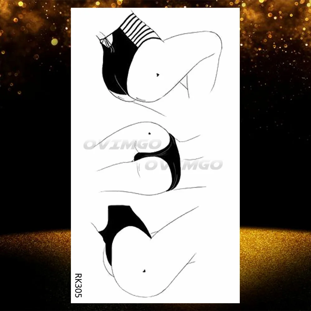 OMMGO-Tatouages Temporaires Sexy pour Femme et Homme, Autocollant de Partie du Corps, Faux Tatouage, Cosplay, Personnalisé, Art Corporel, Bras, Étanche