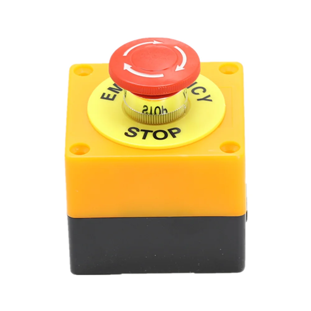 1PCS Plastic Shell Red Sign Push Button Switch DPST Mushroom Emergency Stop Button AC 660V 10A NO+NC LAY37-11ZS