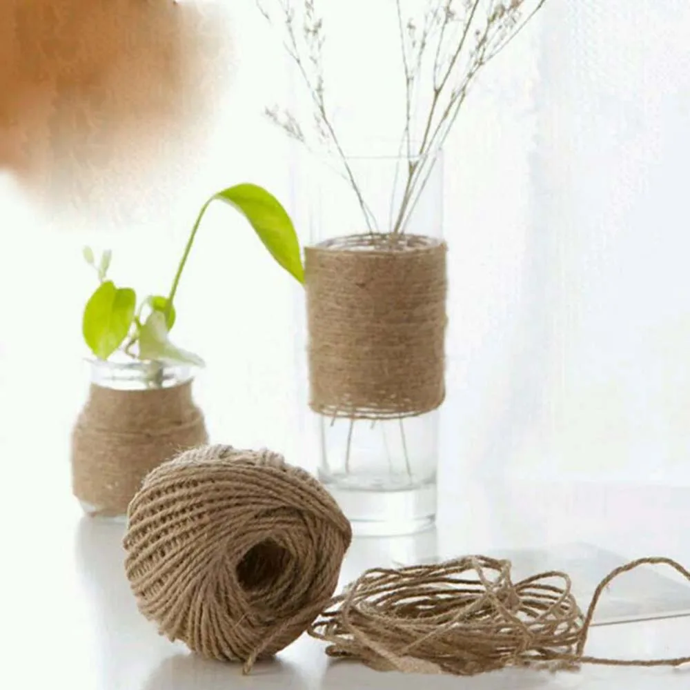 Natural Jute Twine Vintage Jute Rope Cord String Twine Burlap For DIY Crafts Gift Wrapping Gardening Wedding Decor Cat Climbing