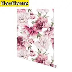 Aquarell Blume Abnehmbare Schälen und Stick Tapete Floral Rosa/Weiß/Grün Selbst Klebe Tapete Vinyl Film für Wand decor