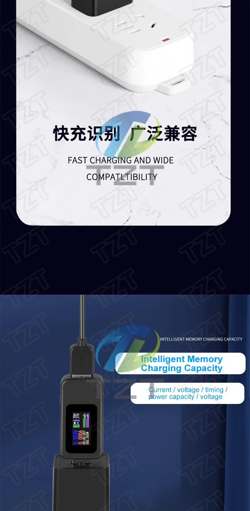 10-in-1-USB-Tester DC Digital Voltmeter Amperimetro Strom Spannung Meter Amp Volt Amperemeter Detektor Power Bank Ladegerät Anzeige – Detail 7