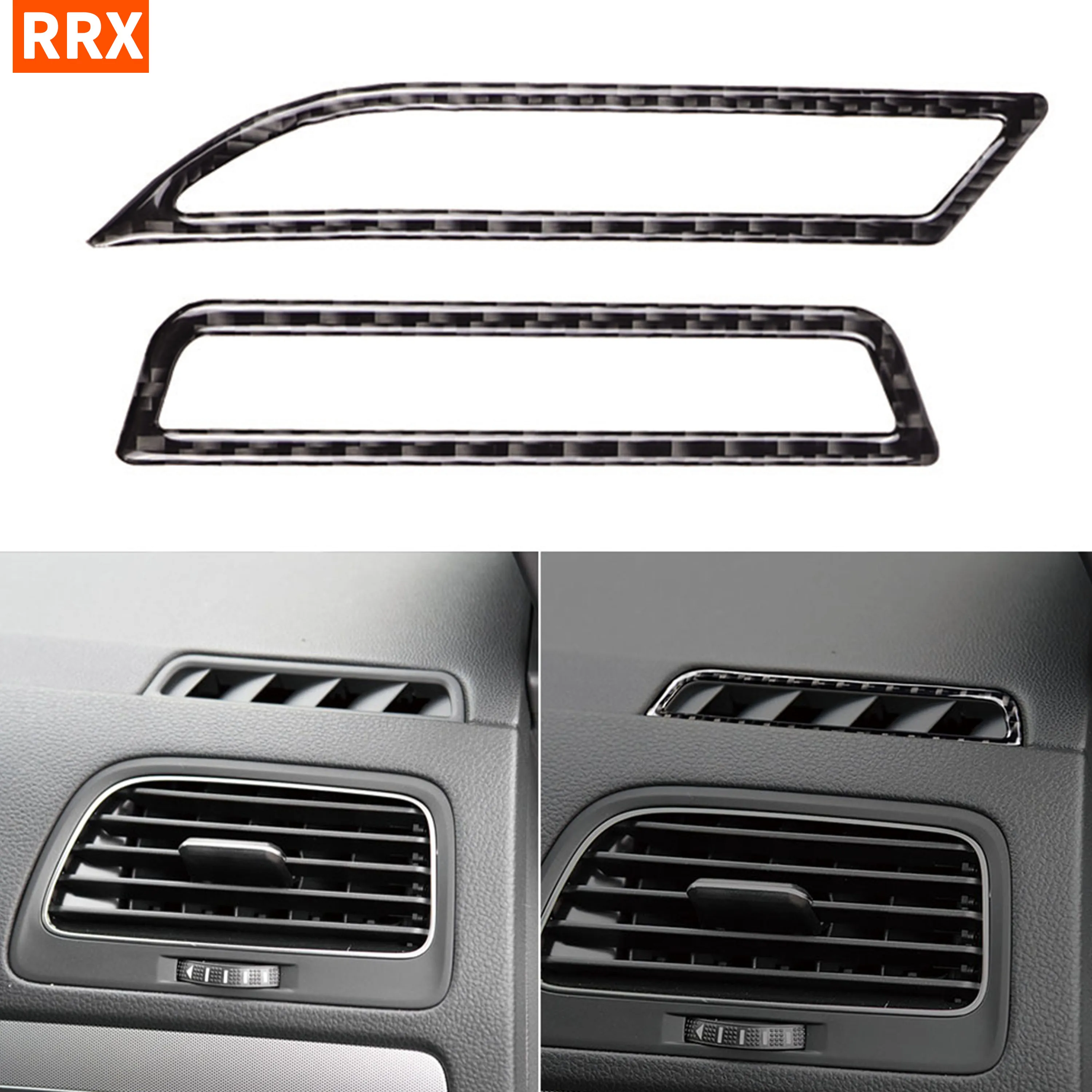 

For VW Golf 7 GTI R GTE GTD Mk7 2013-2017 Carbon Fiber Dashboard Air Vent Frame Cover Air Outlet Sticker Trim Car Accessories