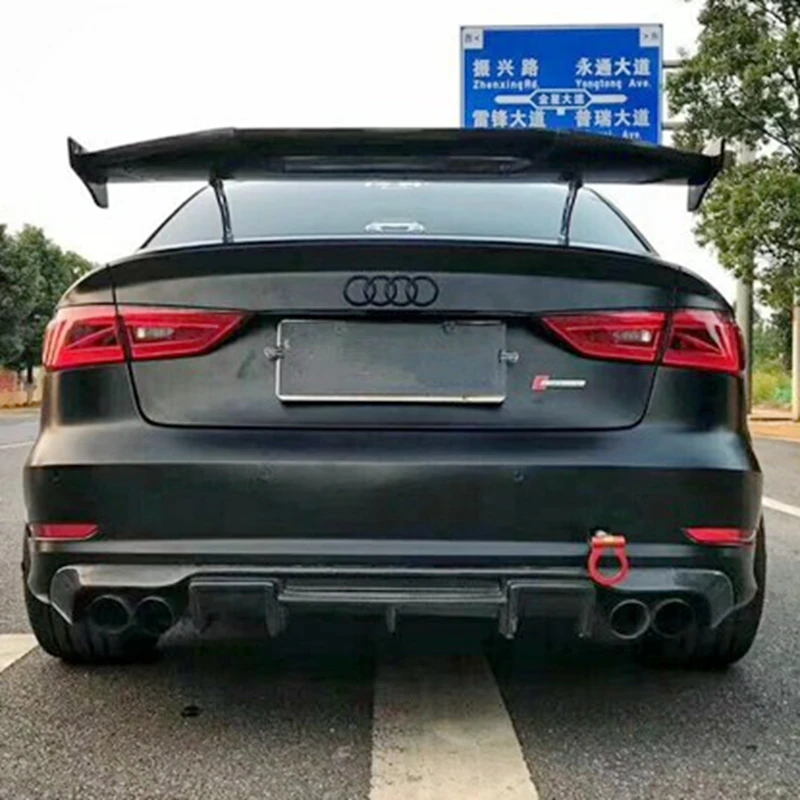 Carbon Fiber CAR REAR WING TRUNK LIP SPOILER FOR AUDI A3 S4 A5 A6 A7 A8 TT R8 MAD GT BY EMS