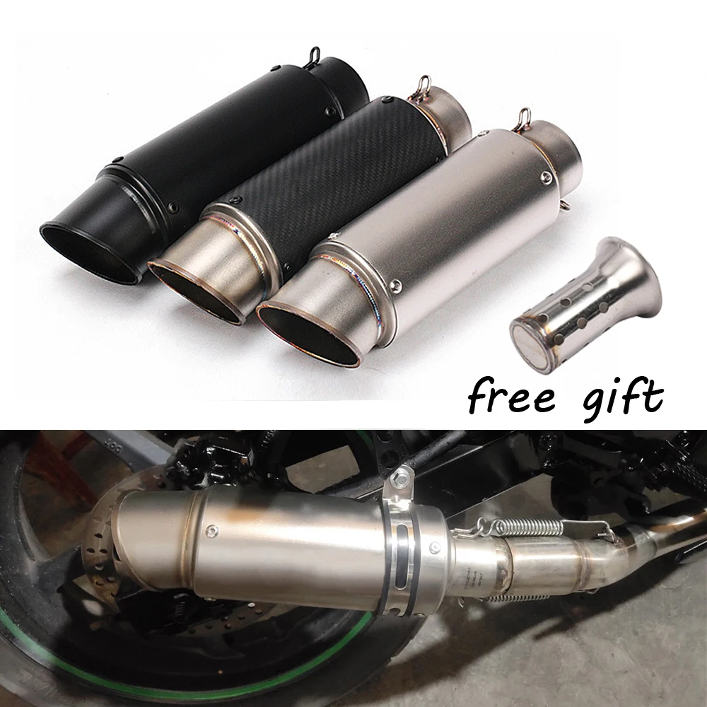 

51mm/60mm Universal Motorcycle Exhaust Pipe System Motorbike Escape Moto Muffler For yamaha kawasaki honda suzuki ducati benelli