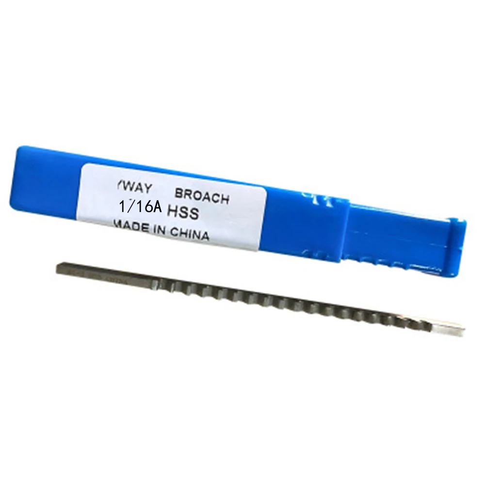 1/16A Push-Type Keyway Broach Metric Size HSS High Speed Steel for CNC Router Metalworking Tool Metal Cutter