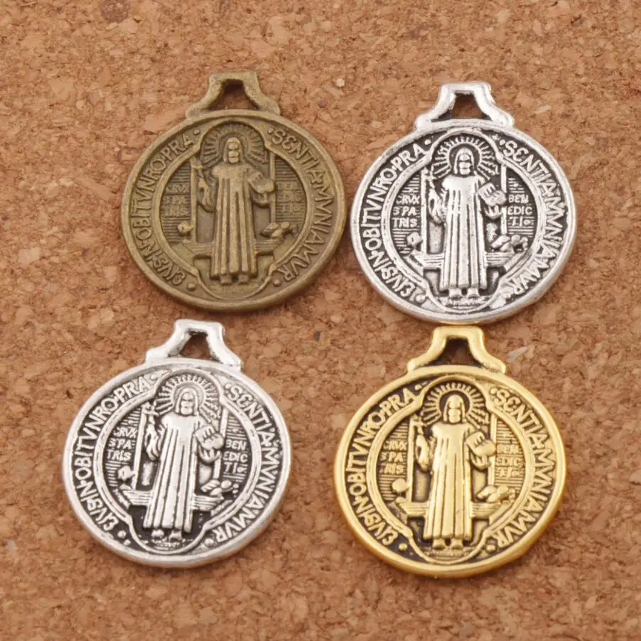 Saint Benedict Medal Cross Smqlivb Charm Beads 18.3x21.7mm 115pcs zinc alloy Pendants Jewelry DIY L496