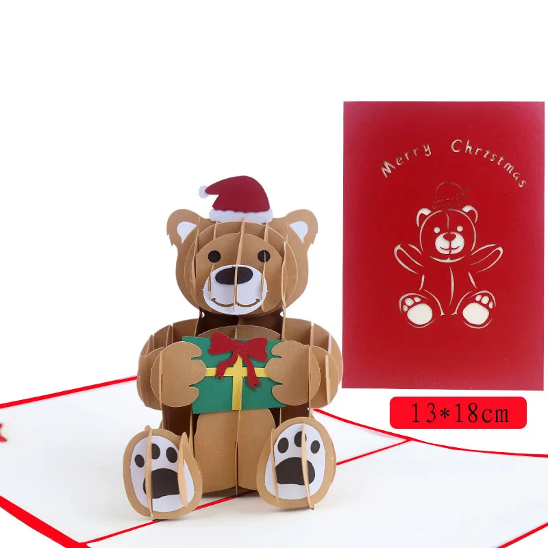 Neue 3D Pop-Up Weihnachtskarten Weihnachtsmann-Einladungskarte Partykarte Kindergeschenke Neujahrs-Dankeskarte Feiertagsgeschenk Postkarte – Detail 26