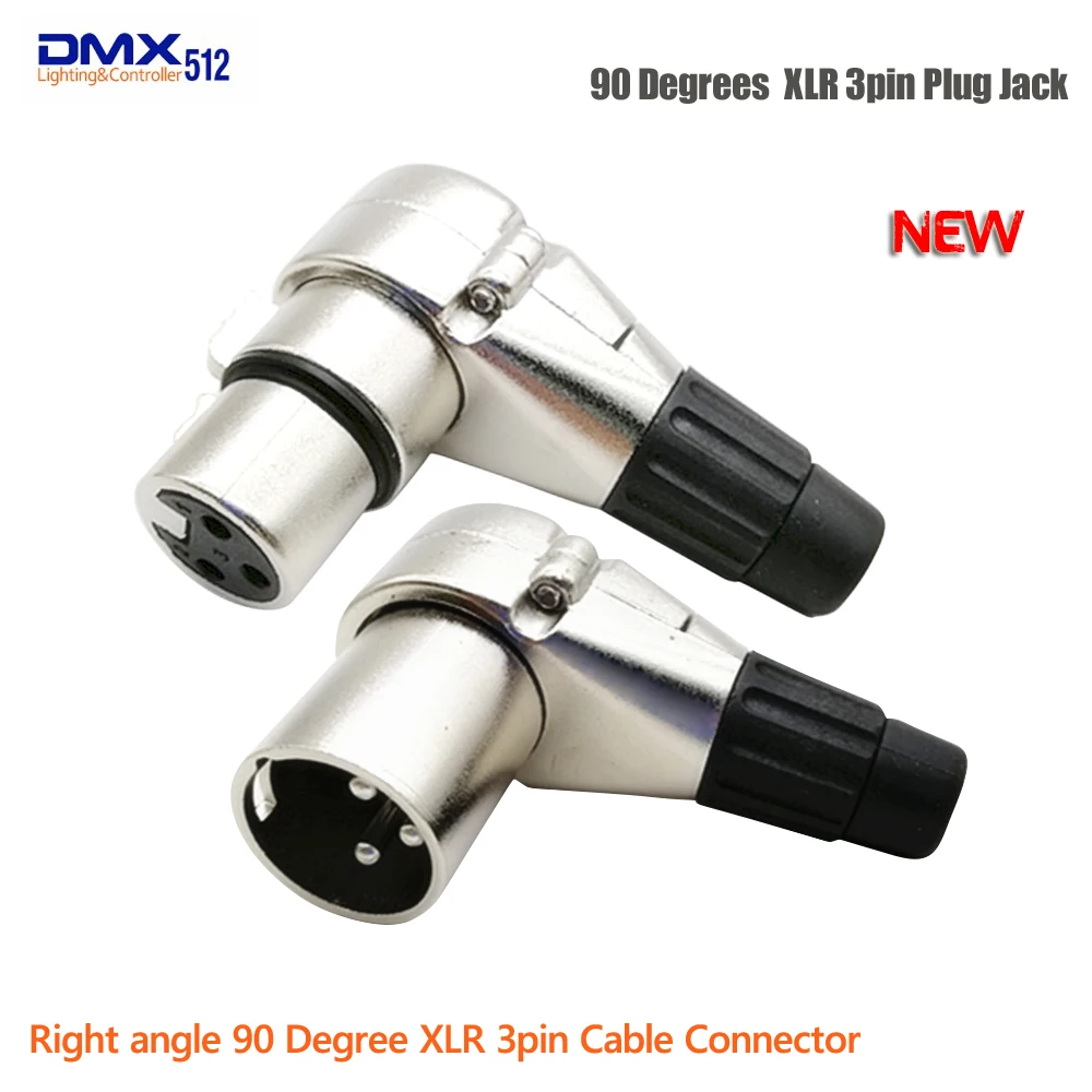 

Right angle 90 Degree XLR 3pin jack socket for DMX512 Signal cable