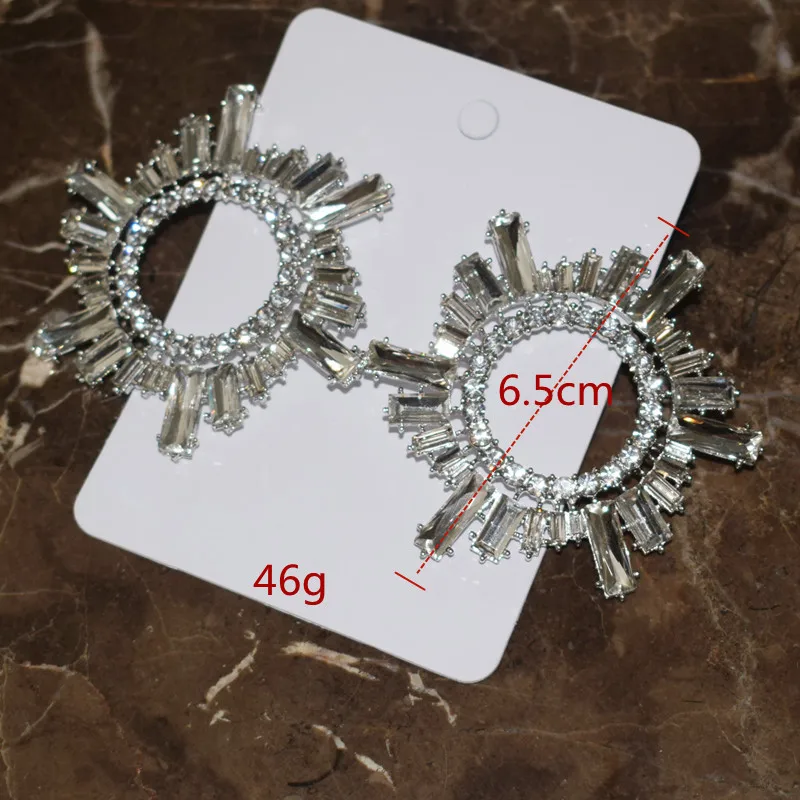 Neue Mode Frauen glänzenden Strass Sonnenschein Stile baumeln Ohrringe Schmuck Boutique Abendkleid Aussage Ohrringe Accessoires – Detail 3