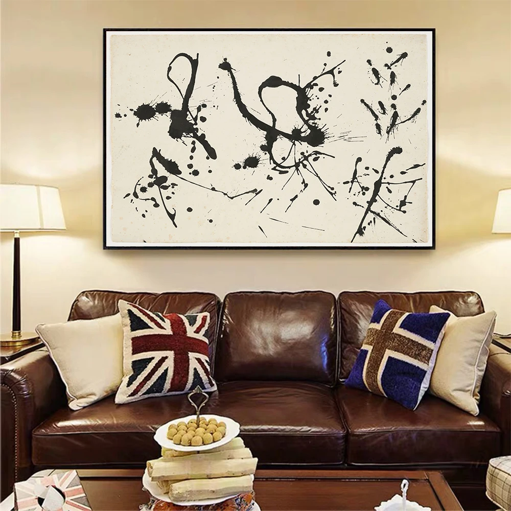 Citon Jackson Pollock《Untitled.4》Canvas Art Oil Painting World Famous Artwork Poster Picture Modern Wall Decor Home Decoration