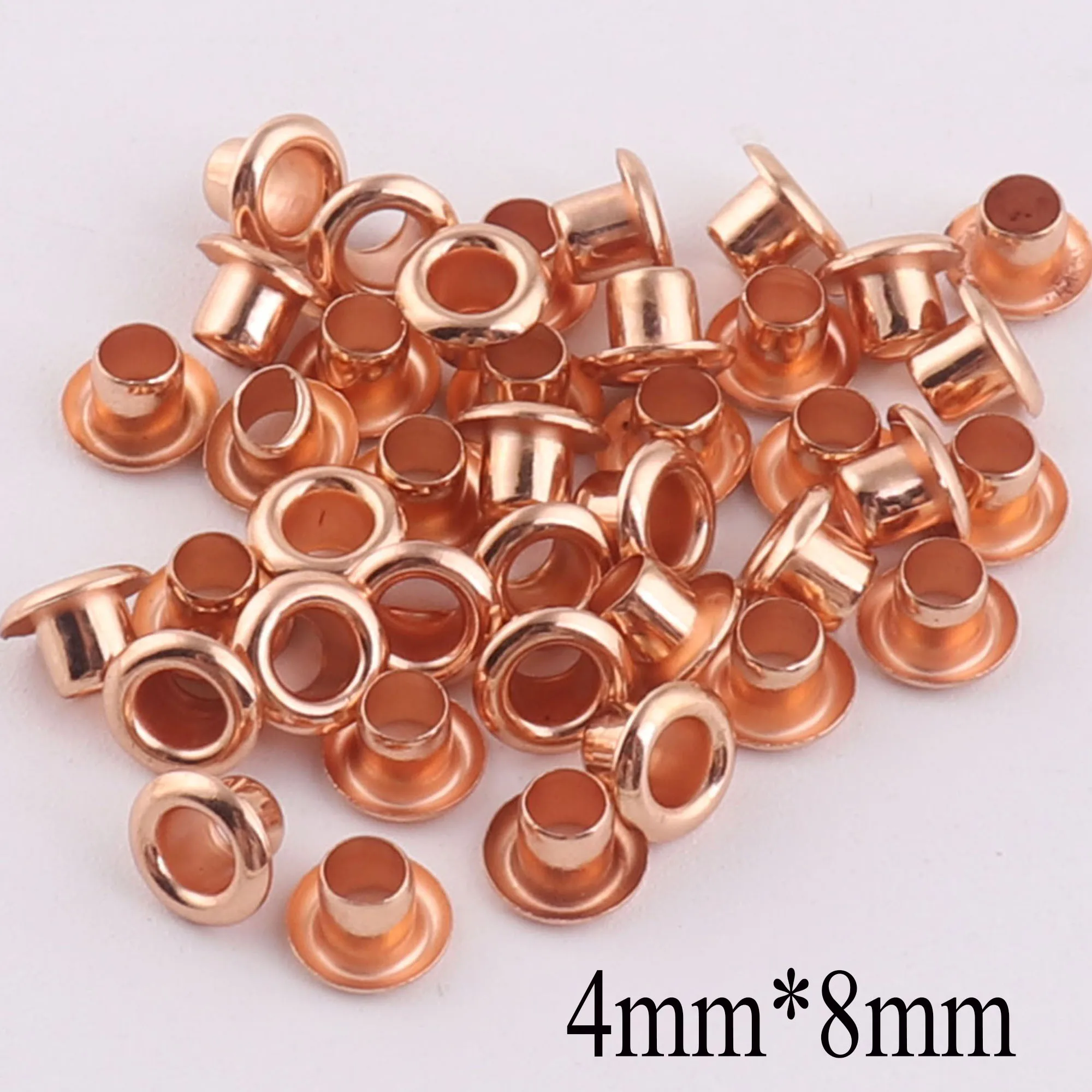 100-200 pcs Rose Gold Eyelets Metal Round Grommet Eyelets Findings Charm Purse Hole Sewing Clothing Shoe Eyelets Craft Supplies