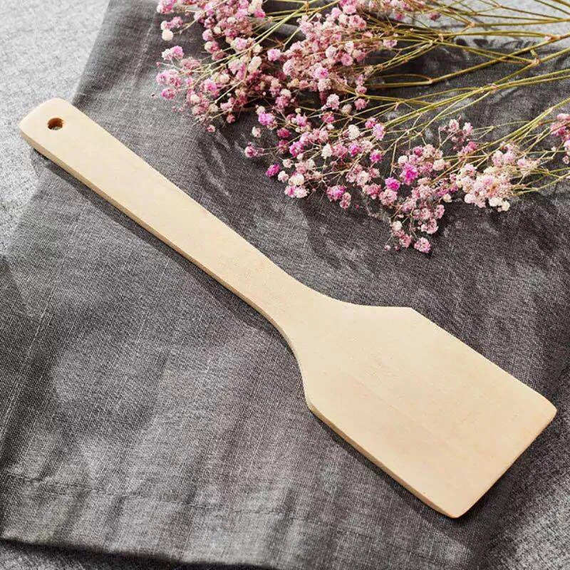 Wooden Long Handle Spatula Kitchen Cooking Turner Multifunctional Frying Spatula Non Stick Serving Turner For Kitchen Utensils