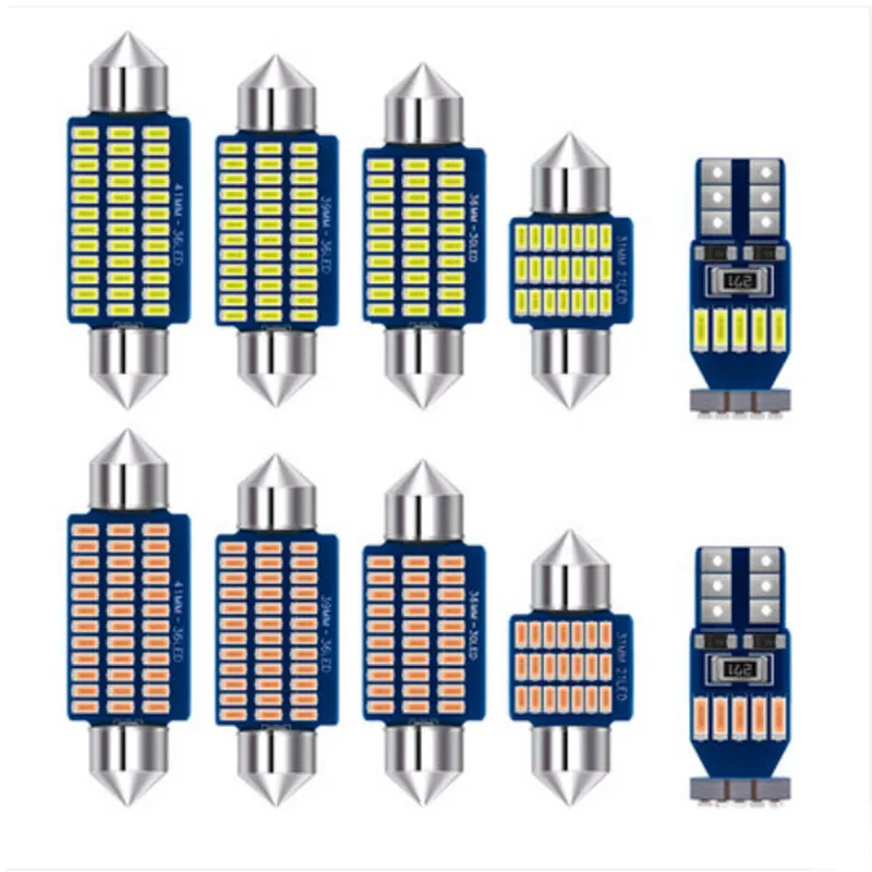 1PCS 31mm 36mm 39mm 42mm Auto LED FESTOON Bulb 2835 leds C5W Car Dome Light Auto Interior Map Read Lamp DC12V White Blue Pink