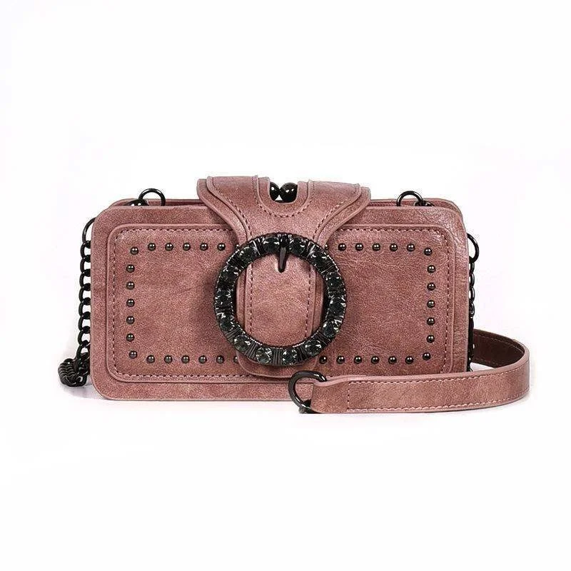 Heavy Metal Fashion - 2021 Retro Women Shoulder Bags Diamond Flap Cross-body Bag Machine Punk Style All-match Messenger Bags